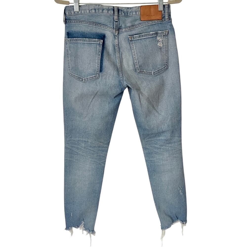 Moussy Altawoods Distressed Ripped Ankle Skinny Jeans 27 Light Blue Wash - Picture 6 of 6